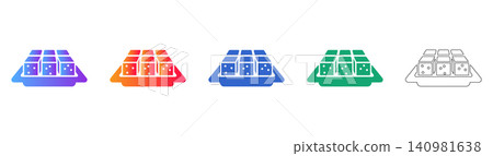 Set of Five Tofu Cube Icons Set of Five Tofu Cube Icons 140981638