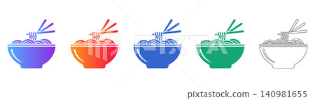 Ramen Noodle Slurping Icons Ramen Noodle Slurping Icons 140981655