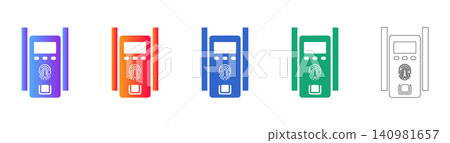 Access Control Terminal Vector Icon Set Access Control Terminal Vector Icon Set 140981657
