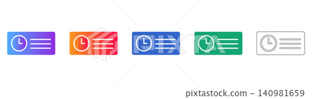 Time and Schedule Slot Vector Icon Set Time and Schedule Slot Vector Icon Set 140981659