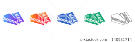 Set of Five Sandwich Vector Icons Set of Five Sandwich Vector Icons 140981714