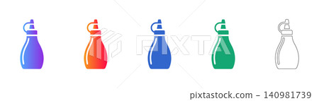Squeeze Bottle Vector Icon Set Squeeze Bottle Vector Icon Set 140981739
