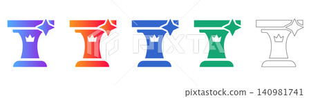 Award Podium Vector Icon Set Award Podium Vector Icon Set 140981741
