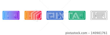 LED Digital Display Panel Vector Icons LED Digital Display Panel Vector Icons 140981761