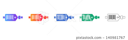 Barcode Price Tag Vector Icon Set Barcode Price Tag Vector Icon Set 140981767