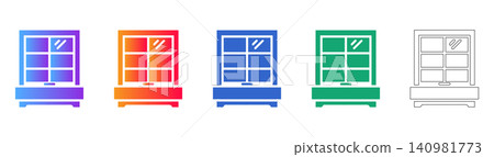 Retail Display Case Vector Icon Set Retail Display Case Vector Icon Set 140981773