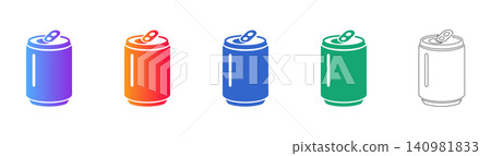 Aluminum Beverage Can Vector Icons Aluminum Beverage Can Vector Icons 140981833