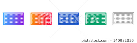 Rectangular Dotted Grid Pattern Vector Set Rectangular Dotted Grid Pattern Vector Set 140981836