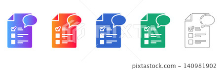 Document Checklist Icons with Chat Bubble Document Checklist Icons with Chat Bubble 140981902