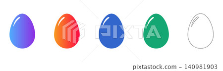 Colorful Egg Shape Icons Vector Set Colorful Egg Shape Icons Vector Set 140981903