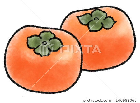 Watercolor-style illustration of two persimmons Watercolor-style illustration of two persimmons 140982063