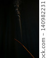 Incense Stick Burning Smoke Close Up Dark Photo 140982231