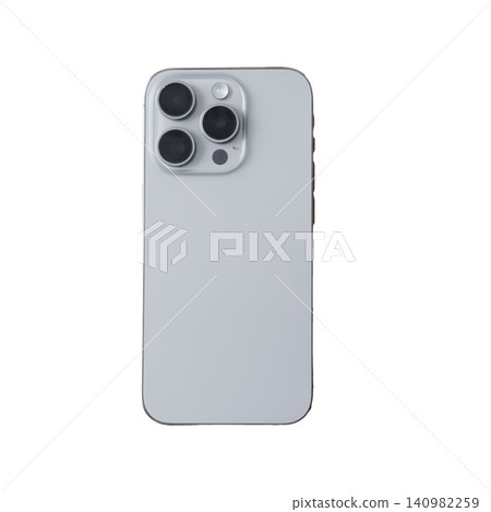 iPhone 15 Pro isolated on a white background. High quality photo 140982259