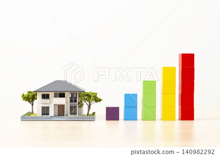 Graphs made of building blocks and model houses Graphs made of building blocks and model houses 140982292