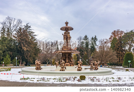A fountain in the city park of Graz, Austria. A fountain in the city park of Graz, Austria. 140982340