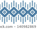 Geometric ethnic with floral pattern. Geometric ethnic pattern. Ethnic pattern. Navajo, Native American tribal fabric design for clothing, textile, wrapping, background, wallpaper, carpet, embroidery, 140982869
