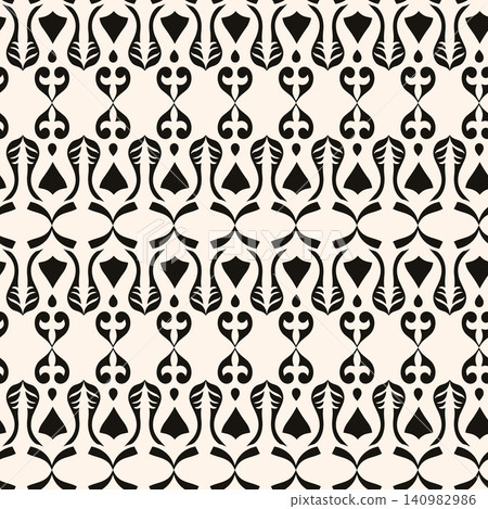Simple minimalist floral pattern. Minimal seamless texture with small flower shapes. Abstract black and white geometric background. For print, package Simple minimalist floral pattern. Minimal seamless texture with small flower shapes. Abstract black and white geometric background. For print, package 140982986