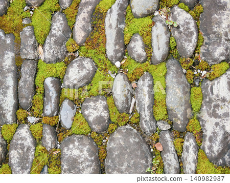 Natural Stone and Moss Texture - Eco Design and Landscape Concept. Natural Stone and Moss Texture - Eco Design and Landscape Concept. 140982987