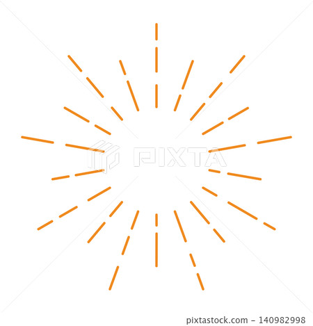 Circular, orange, lined sunburst Circular, orange, lined sunburst 140982998
