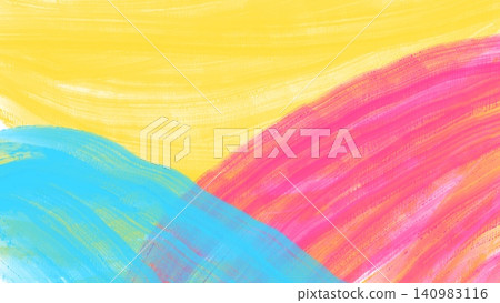 Colorful hand-drawn brushstroke background in yellow, pink, and blue Colorful hand-drawn brushstroke background in yellow, pink, and blue 140983116