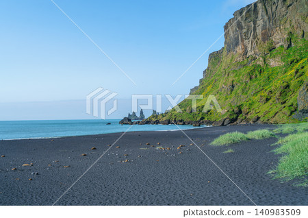 Black Sand Beach and Sea Stacks in Hofn, Iceland Black Sand Beach and Sea Stacks in Hofn, Iceland 140983509