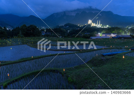 Illumination of Chichibu Terazaka Rice Terraces 140983666