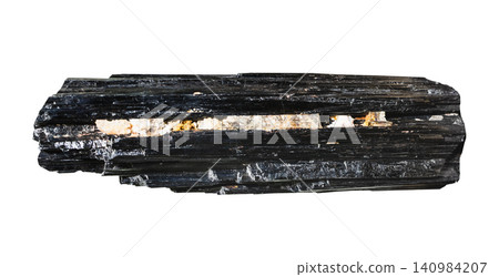 natural schorl, black tourmaline rock isolated natural schorl, black tourmaline rock isolated 140984207
