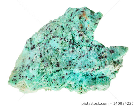 natural chrysocolla rock with libethenite isolated natural chrysocolla rock with libethenite isolated 140984225