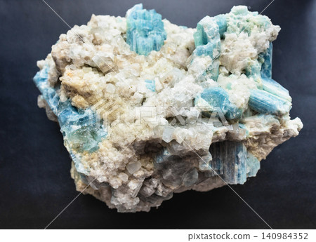 natural druze of aquamarine rock close-up on black natural druze of aquamarine rock close-up on black 140984352
