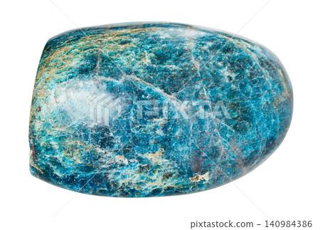 natural polished blue apatite rock isolated natural polished blue apatite rock isolated 140984386