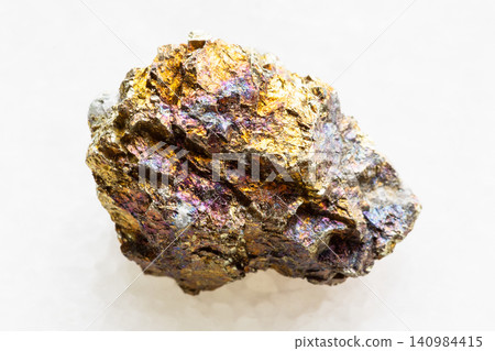 raw chalcopyrite rock close-up on white raw chalcopyrite rock close-up on white 140984415