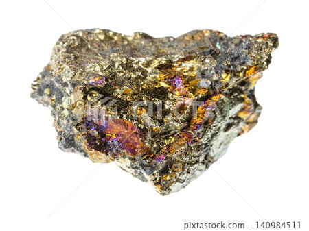 unworked chalcopyrite rock isolated on white unworked chalcopyrite rock isolated on white 140984511