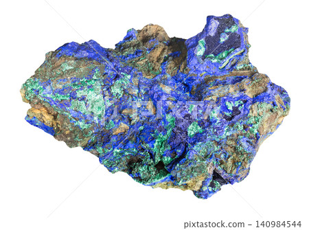 natural azurmalachite rock isolated natural azurmalachite rock isolated 140984544