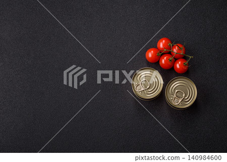 A metal tin can of meat, fish, or dog or cat food. A tin can of food A metal tin can of meat, fish, or dog or cat food. A tin can of food 140984600