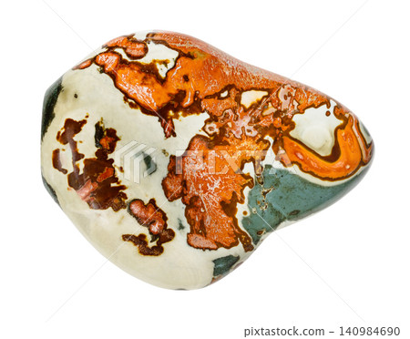natural polished scenic jasper rock isolated natural polished scenic jasper rock isolated 140984690