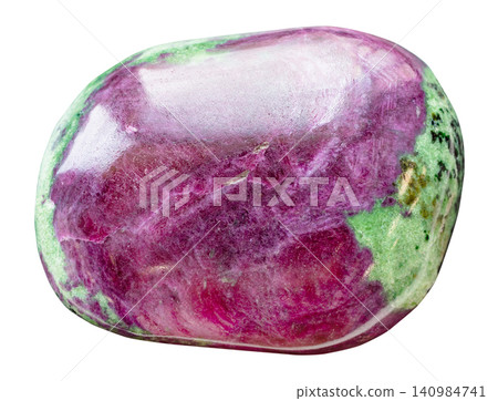 polished anyolite, ruby in zoisite rock isolated polished anyolite, ruby in zoisite rock isolated 140984741