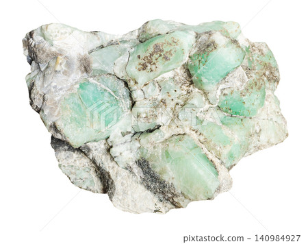 atural emerald crystalline rock isolated 140984927