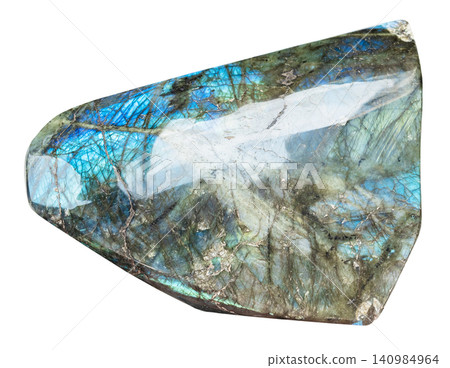 natural polished labradorite slab isolated natural polished labradorite slab isolated 140984964