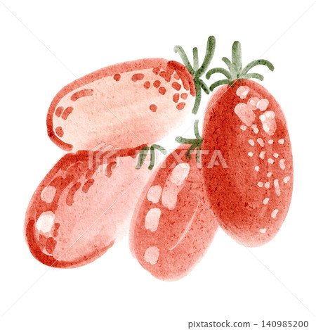 Heap tomato watercolor illustration red vegetable clipart isolated Heap tomato watercolor illustration red vegetable clipart isolated 140985200