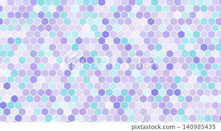 Abstract hexagonal pattern with varying shades of purple, blue, and white colors creating a modern geometric background. Abstract hexagonal pattern with varying shades of purple, blue, and white colors creating a modern geometric background. 140985435