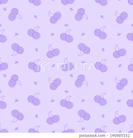 Cute Purple Pastel Cherry Seamless Pattern Vector Background Cute Purple Pastel Cherry Seamless Pattern Vector Background 140985552