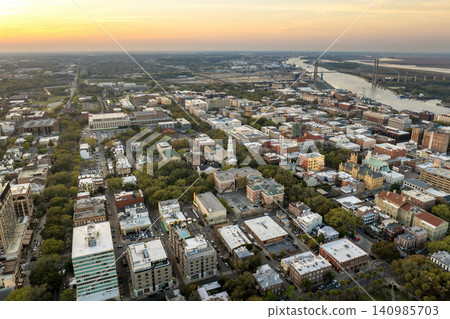 Savannah, Georgia. USA cityscape at sunset Savannah, Georgia. USA cityscape at sunset 140985703