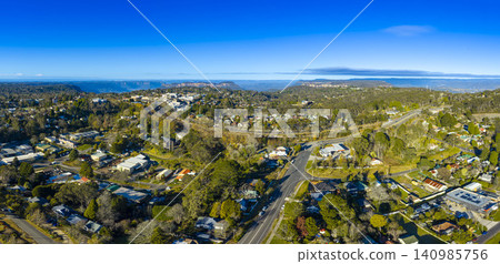 Katoomba and the Great Western Highway near the Jamison Valley in the mountains Katoomba and the Great Western Highway near the Jamison Valley in the mountains 140985756