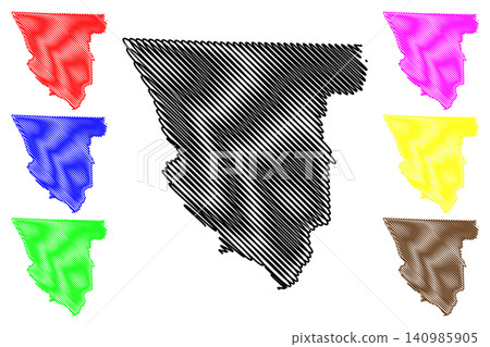 Scott County, State of Tennessee (U.S. county, United States of America, USA, U.S., US) map vector illustration, scribble sketch Scott map 140985905