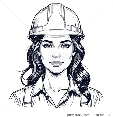Woman construction worker illustrating professional empowerment Woman construction worker illustrating professional empowerment 140985925