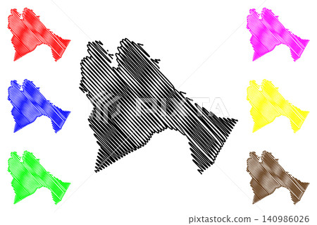 Sennar state (Republic of the Sudan, North Sudan) map vector illustration, scribble sketch Sinnar map Sennar state (Republic of the Sudan, North Sudan) map vector illustration, scribble sketch Sinnar map 140986026