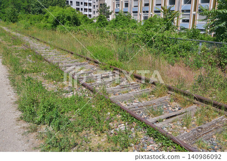 Remains of a disused railway line in Petite Ceinture, 19th arrondissement of Paris (June 14, 2026) Remains of a disused railway line in Petite Ceinture, 19th arrondissement of Paris (June 14, 2026) 140986092