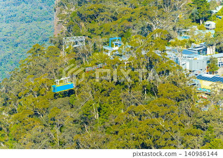 A cable car crossing the Jamison Valley near Katoomba in the Blue Mountains A cable car crossing the Jamison Valley near Katoomba in the Blue Mountains 140986144