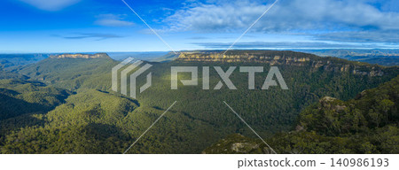 The panoramic Jamison Valley near the town of Katoomba in the Blue Mountains The panoramic Jamison Valley near the town of Katoomba in the Blue Mountains 140986193