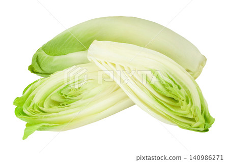 Chicory salad isolated on white background with full depth of field. Chicory salad isolated on white background with full depth of field. 140986271